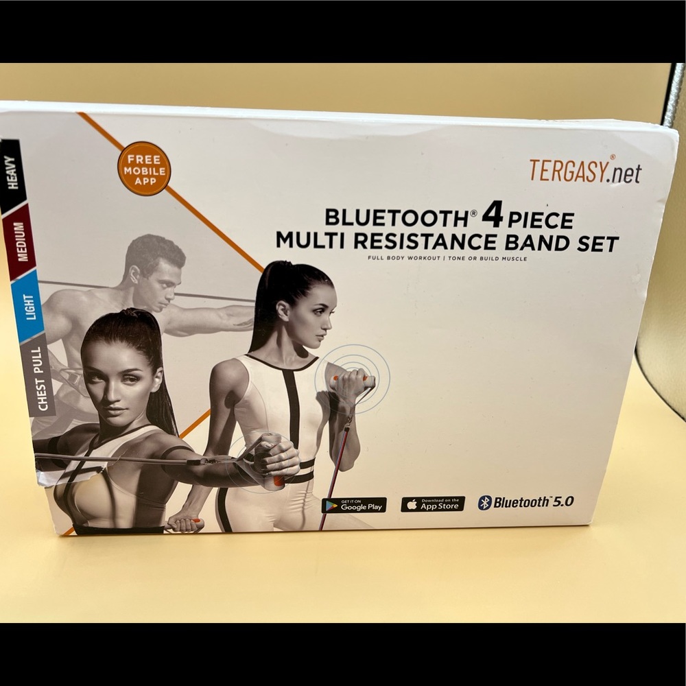 Tergasy Bluetooth 4 piece multi resistance band set